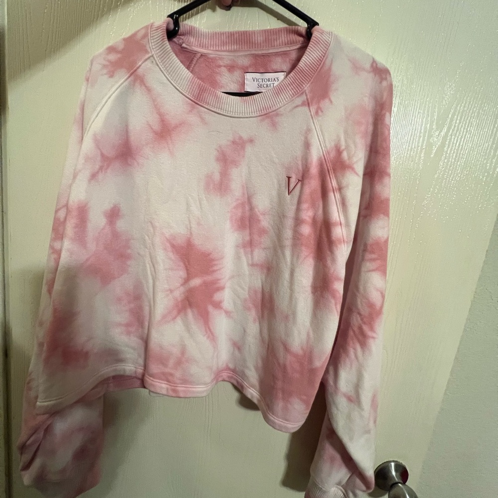 Pink and white cloud print Victoria’s Secret sweatshirt